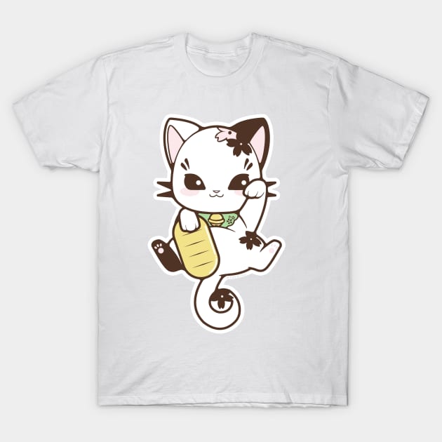 White Maneki-Neko T-Shirt by Ranefea